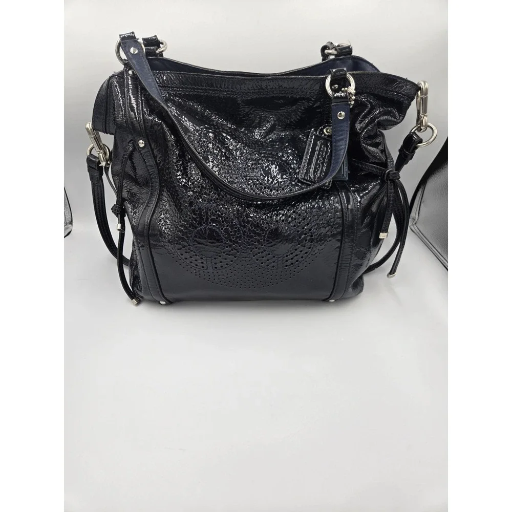 Coach B1273-19569 Navy Blue Audrey Andie Cinched Shoulder Bag